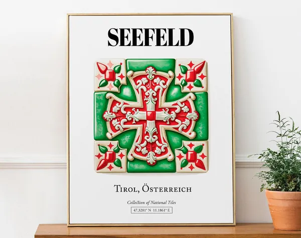 Seefeld Tirol Austria Traditional Tile Pattern Poster