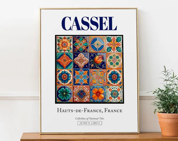 Cassel Hauts-de-France France Travel Poster, Living Room