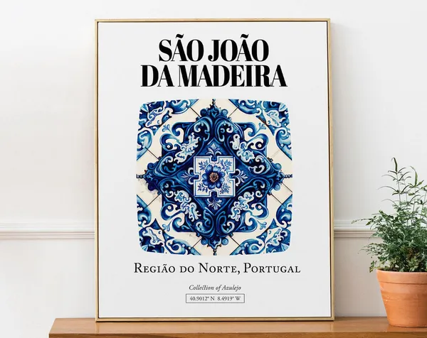 So Joo Da Madeira, Portugal Traditional Tile Travel Poster