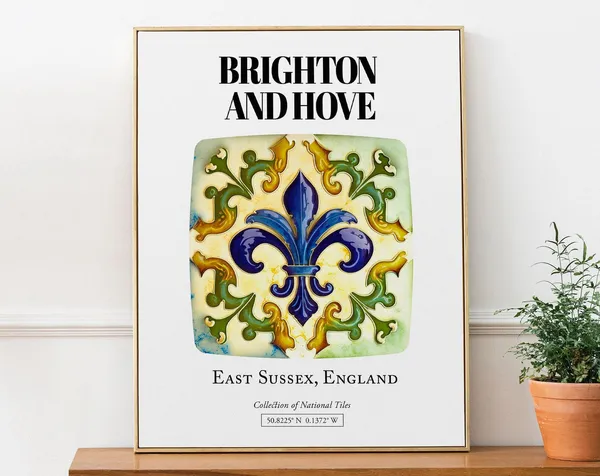 Hove East Sussex Traditional Tile Pattern Art Print
