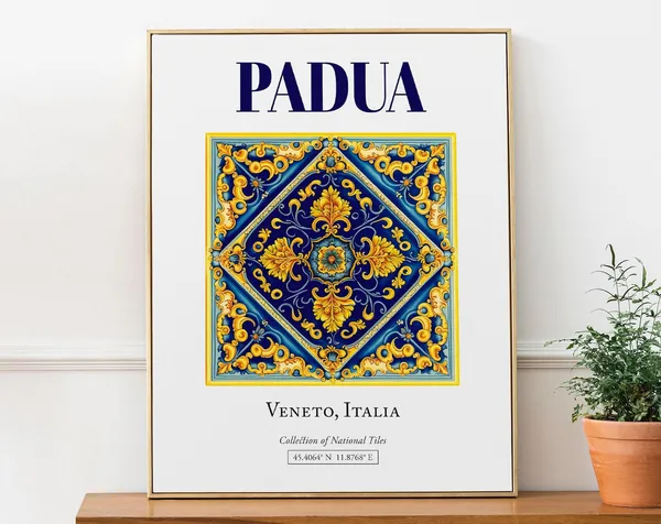 Padua Veneto Italy Traditional Maiolica Tile Poster