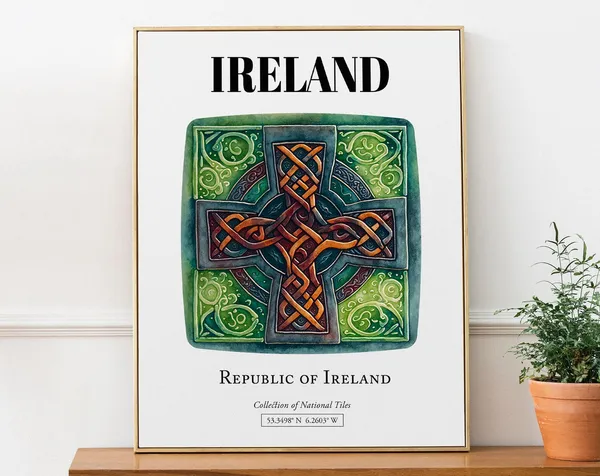Ireland Traditional Tile Pattern Art Print