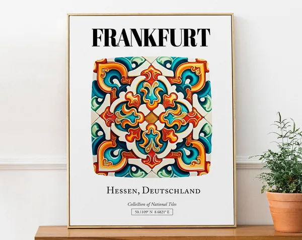 Frankfurt Hessen Germany Traditional Tile Pattern Art Print