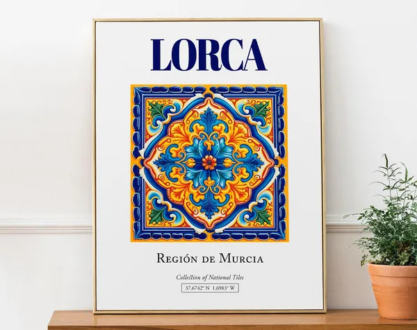 Lorca, Región de Murcia Spain Folk Tile Art Print