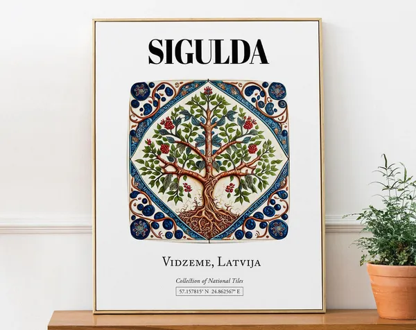 Sigulda Vidzeme Latvia Traditional Tile Pattern Poster
