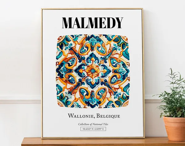 Malmedy Wallonie Belgique Tile Pattern Art Print