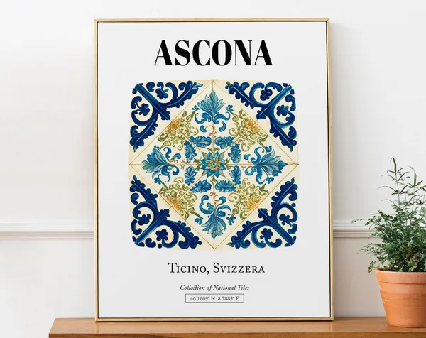 Ascona Ticino Svizzera Tile Pattern Art Print