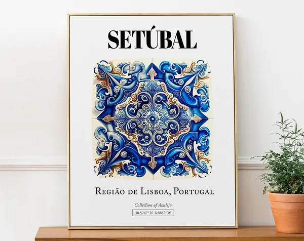 Setubal, Região De Lisboa Portugal Tile Pattern Poster
