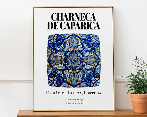 Charneca De Caparica Portugal Traditional Tile Pattern Art Print
