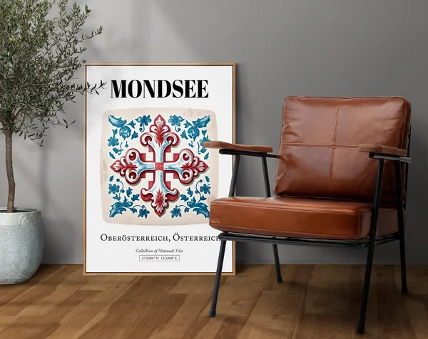 Mondsee Oberaustria Austria Traditional Tile Pattern Poster