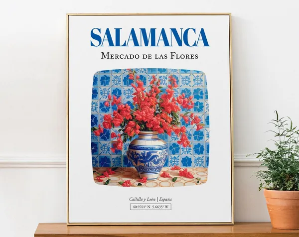 Salamanca Castilla Y Leon Espana Mercado De Las Flores Art Print