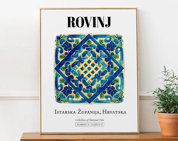 Split Croatia Traditional Tile Pattern Art Print