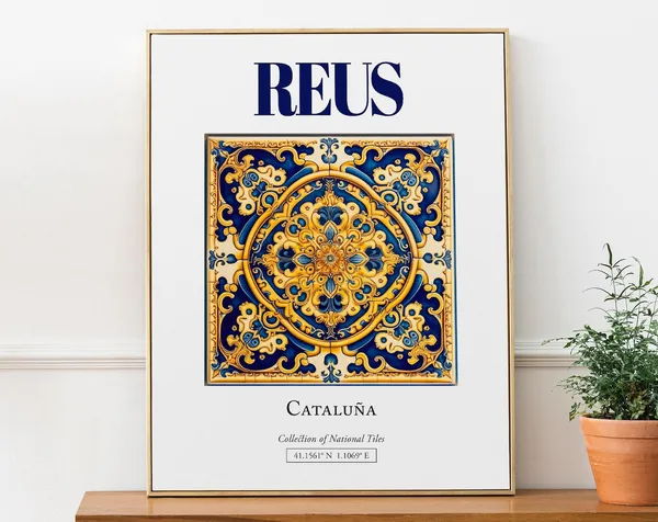 Reus Catalonia Spain Minimalist Tile Art Print