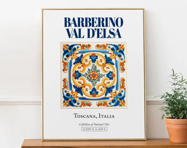 Barberino Val Delsa Toscana Italy Maiolica Tile Poster