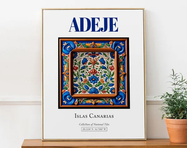 Adeje Islas Canarias Spain Folk Tile Art Print