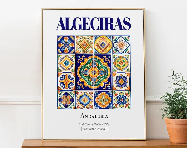 Algeciras Andalusia Spain Folk Traditional Tile Art Print
