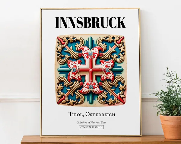 Innsbruck Tirol Austria Traditional Tile Pattern Art Print