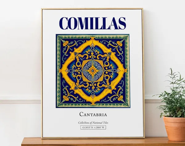 Comillas Cantabria Spain Minimalist Travel Poster