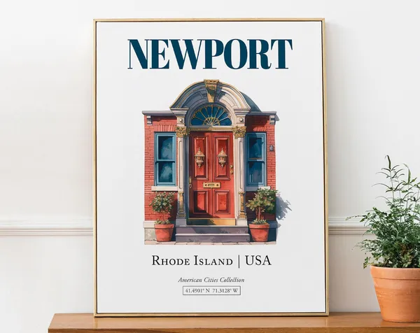Newport Rhode Island Minimalist Watercolor Travel Poster