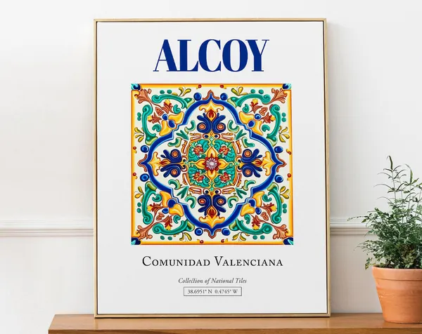 Alcoy Comunidad Valenciana Spain Folk Travel Poster