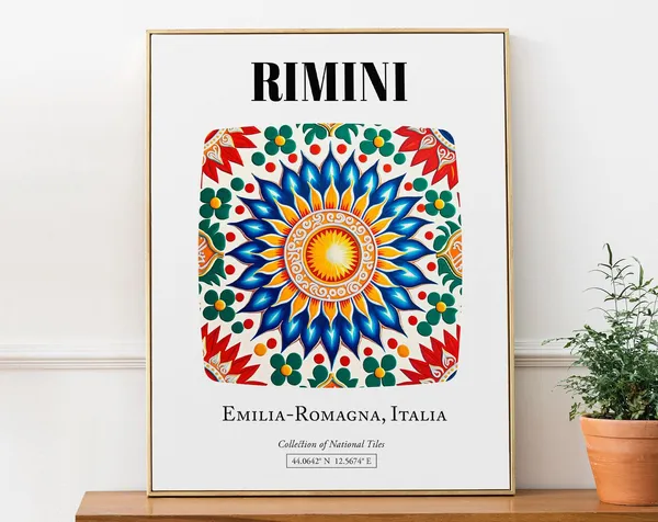 Rimini, Emilia-Romagna Italy Abstract Tile Art Print