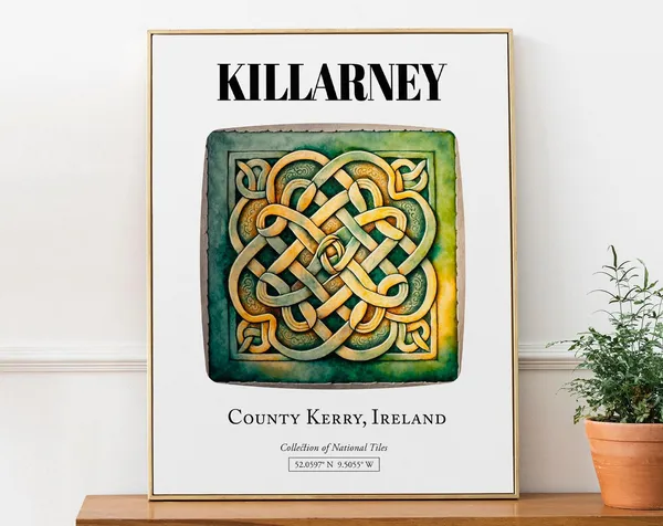 Killarney County Kerry Ireland Tile Pattern Travel Poster