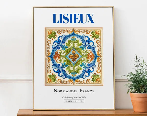 Lisieux Normandie France Traditional Tile Poster Print