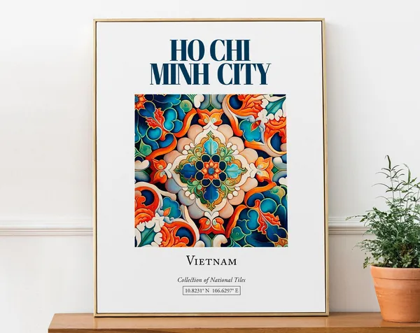 Ho Chi Minh City Vietnam Traditional Tile Poster