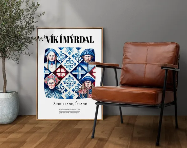 Mrdal Suurland Iceland Traditional Tile Pattern Art Print