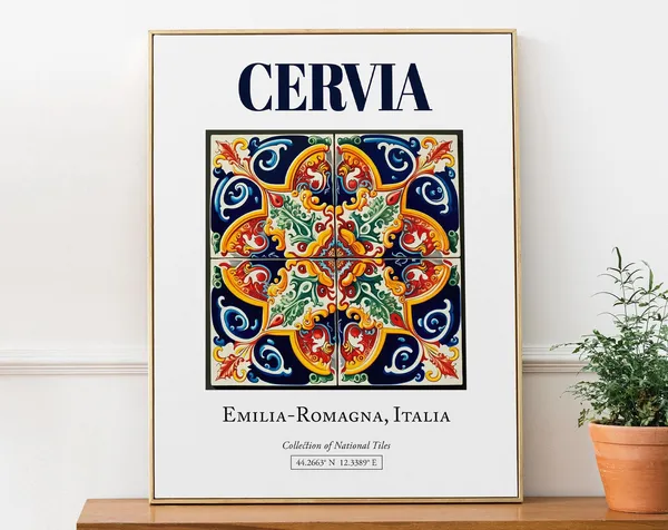 Cervia Emilia-Romagna Italy Maiolica Tile Travel Poster
