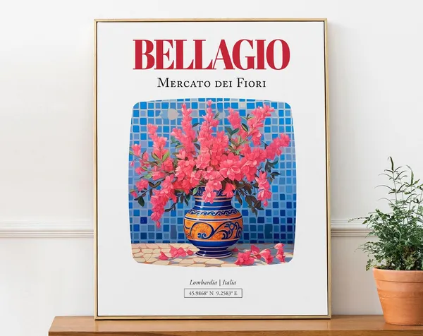 Bellagio Lombardia Italia Mercato Dei Fiori, Art Print