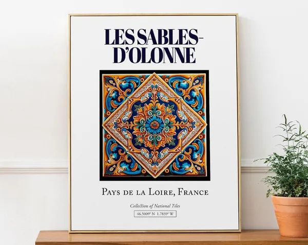 Les Sables-d'Olonne Travel Poster, France Kitchen Decor