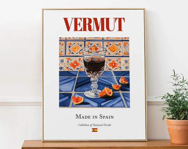 Vermut On Maiolica Tile Spanish Beverage Poster