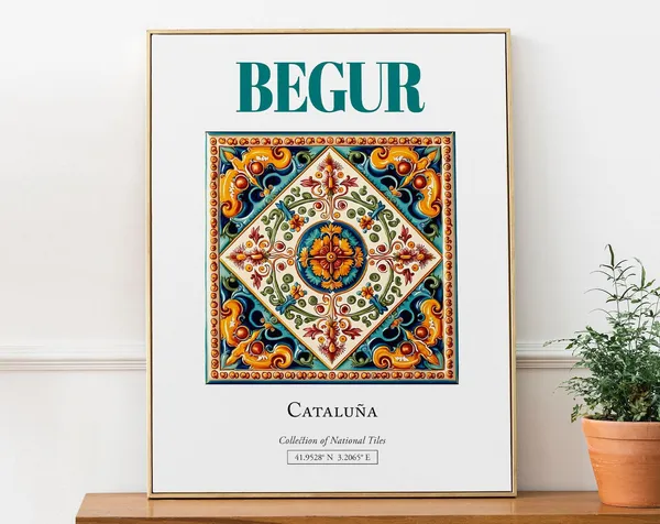 Begur Catalua Spain Traditional Tile Travel Poster