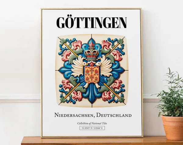 Gttingen Niedersachsen Germany Traditional Tile Pattern Poster
