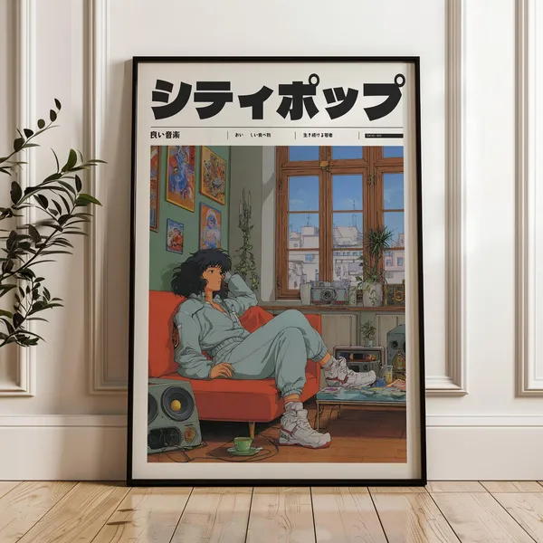 Retro Japanese Y2K Poster, Vintage Style Art Print