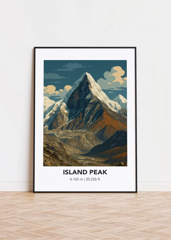 Island Peak Mountain Illustration Art Print