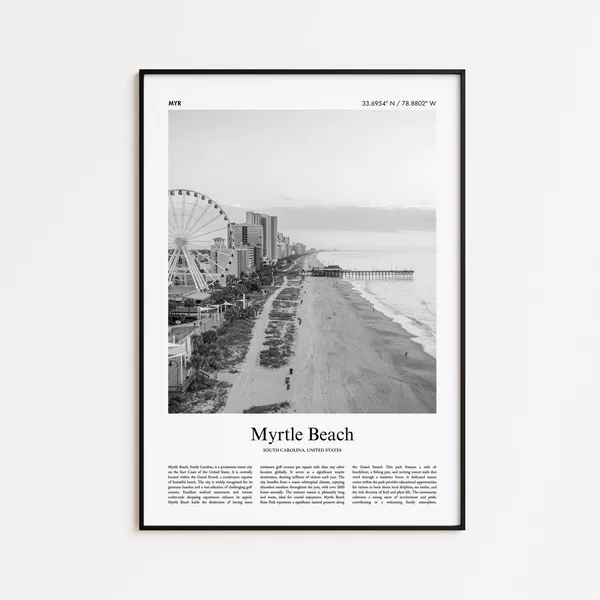 Myrtle Beach Photo Poster South Carolina Travel Poster