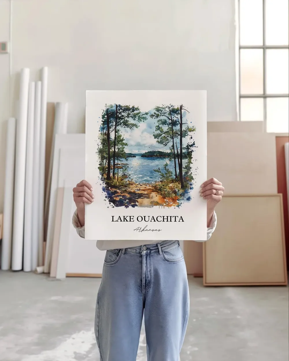 Lake Ouachita Watercolor Travel Poster, Arkansas - Image 4