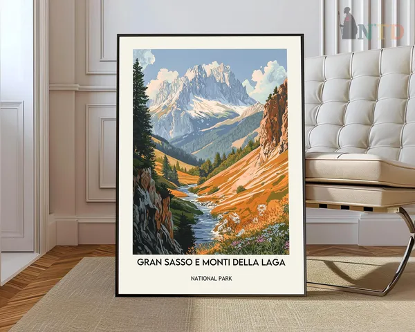 Gran Sasso National Park Travel Poster, Italy