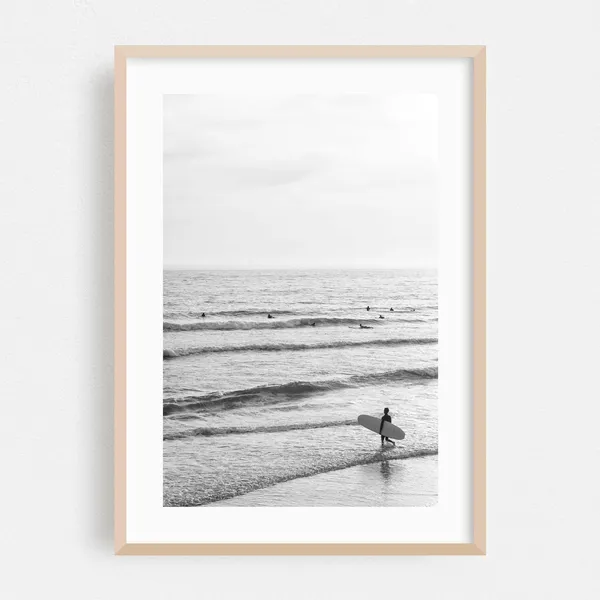 Newport Beach Black and White Ocean Poster