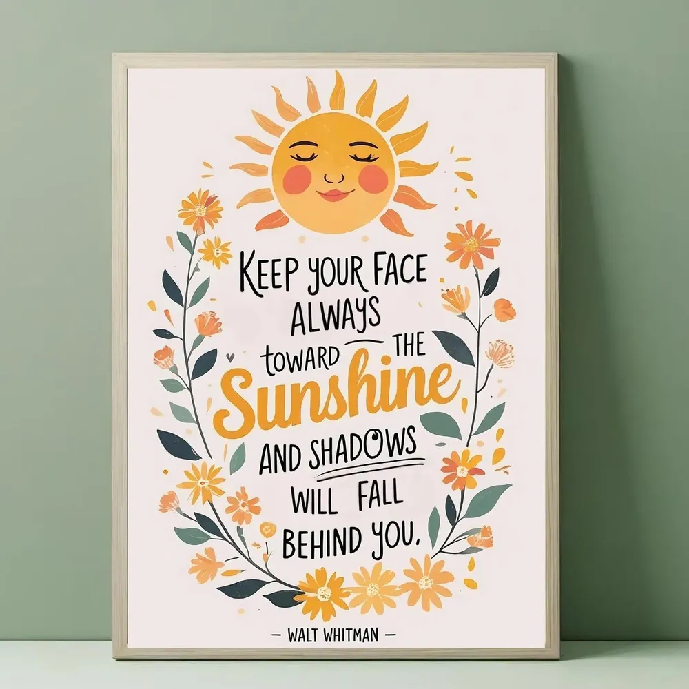 Keep Your Face Toward The Sunshine Quote Poster