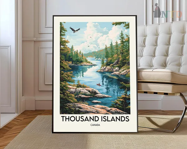 Thousand Islands Travel Poster, Canada Wall Art Print