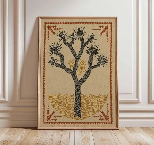 Joshua Tree Vintage Poster, Southwestern Nature Print