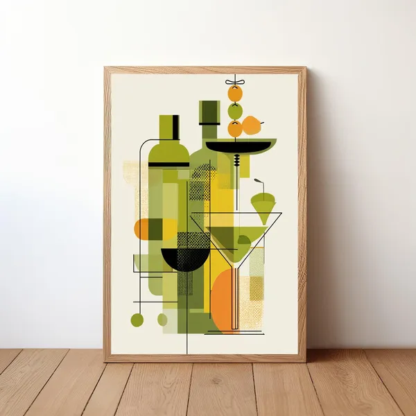 Cocktail Bar Minimalist Modern Vector Drink Poster