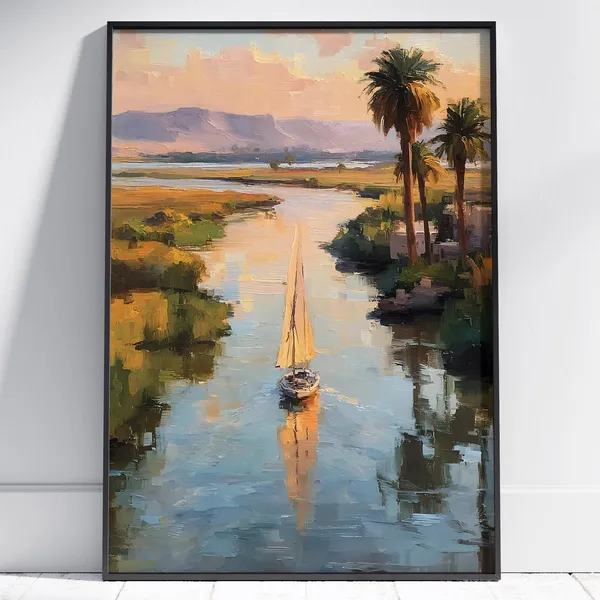 Sudanese Nile River Art Print, African Landscape