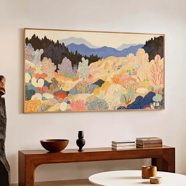 Yayoi Kusama Inspired Japandi Landscape Wall Art Print