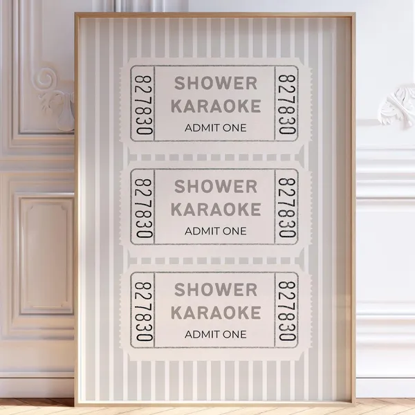Shower Karaoke Retro Dorm Room Wall Art Print
