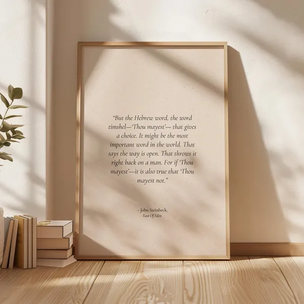 John Steinbeck Timshel Book Quote Art Print