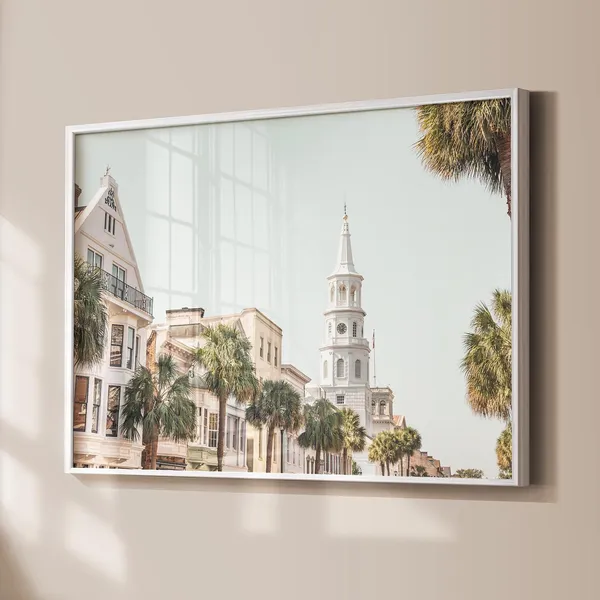 Charleston Broad Street Travel Poster, Southern Decor